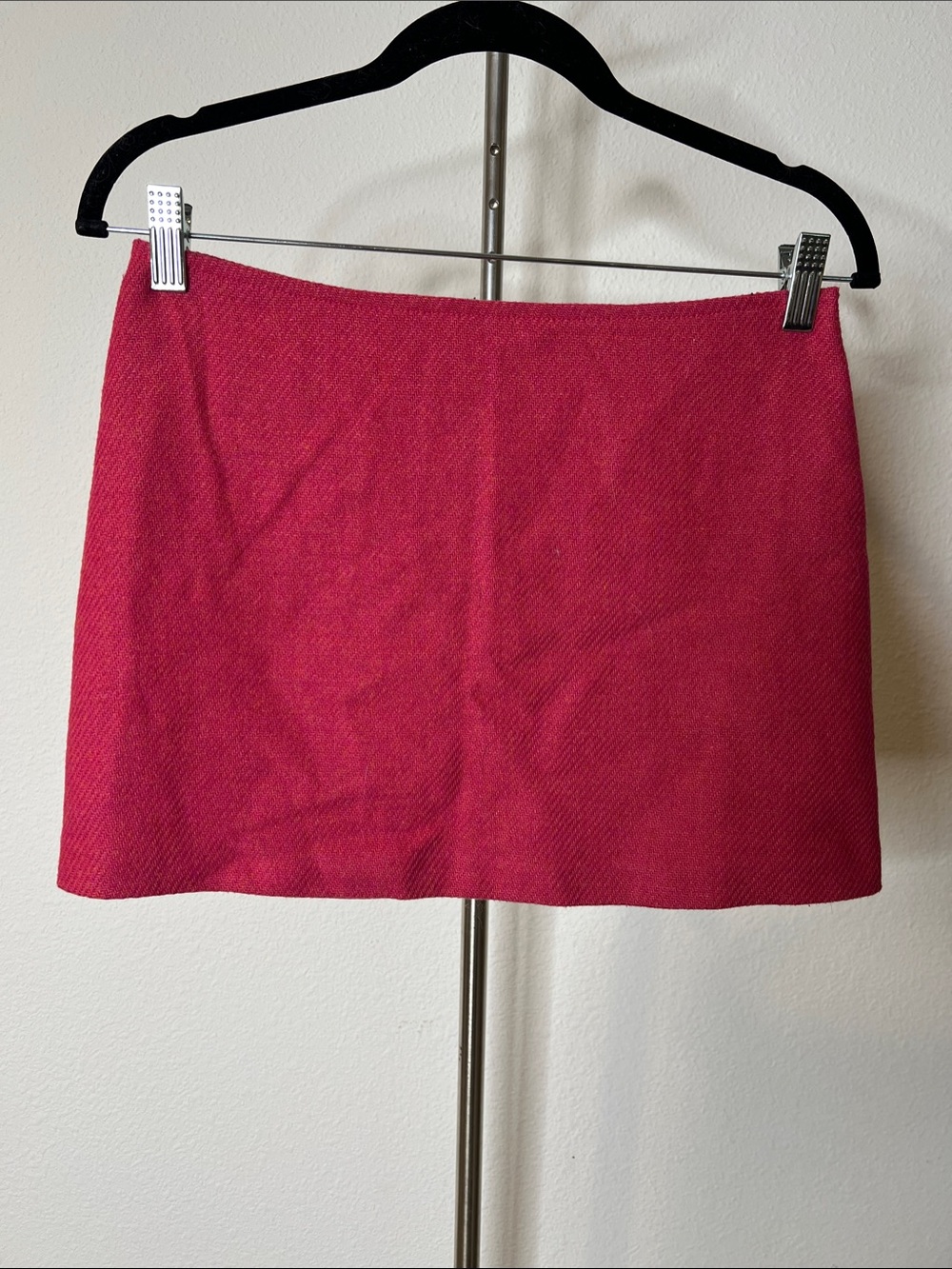 United Colors Of Benetton Vintage Raspberry Pink Wool Mini Skirt